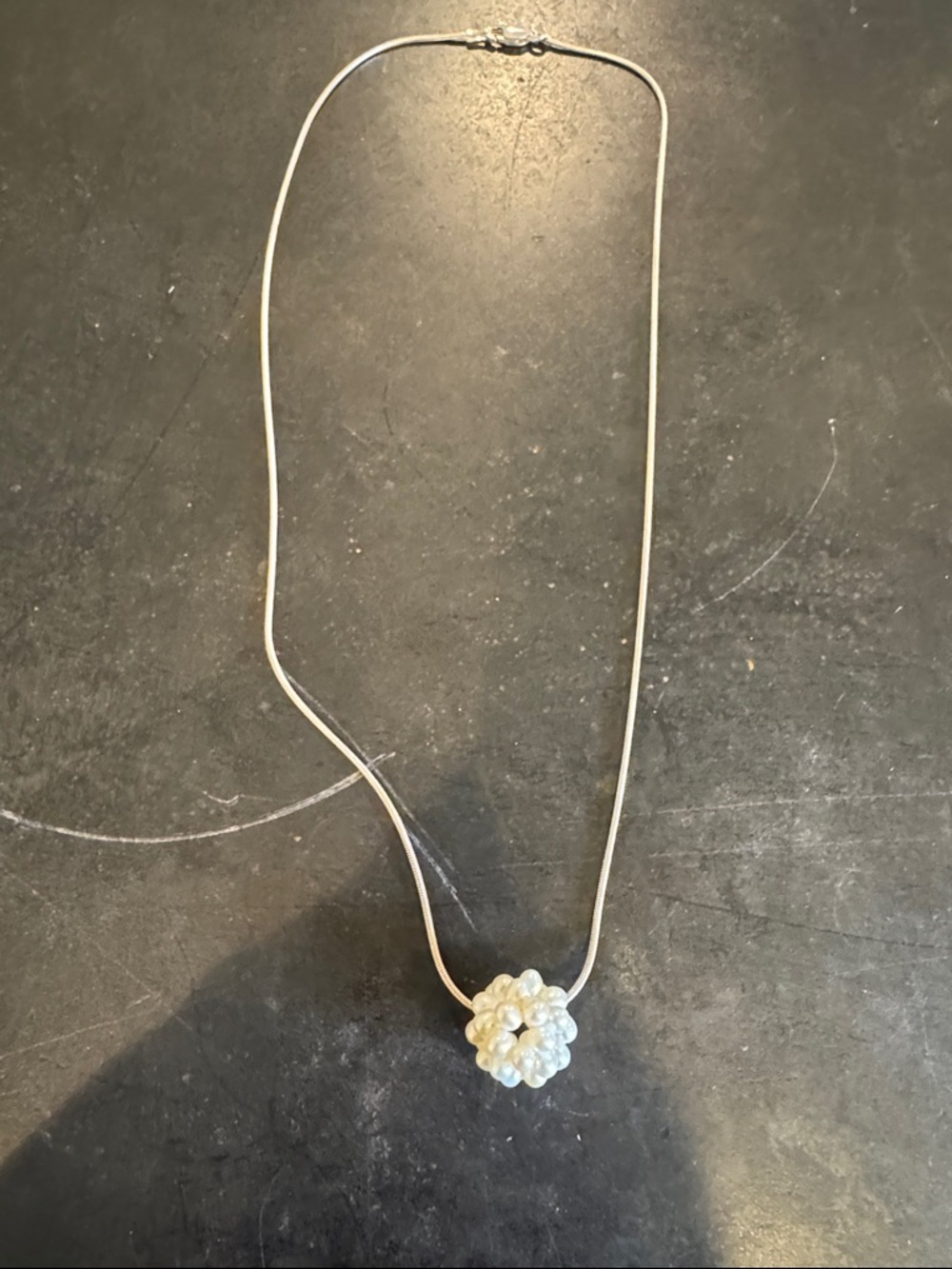 Sterling silver chain with pearl pendant approximately 18 inches